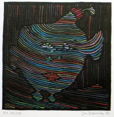 Bez tytułu by Jan Dobkowski, 1984, serigrafia barwna, papier, sold Oct 2006