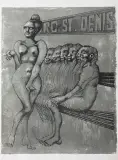 Faubourg St. Denis by Jan Lebensztejn, litografia barwna, papier, sold Oct 2006