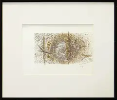 Arika Madeyska, Kompozycja, 1998, olej, gwasz, dłg. czerwony, collage, papier