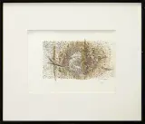 Arika Madeyska, Kompozycja, 1998, olej, gwasz, dłg. czerwony, collage, papier