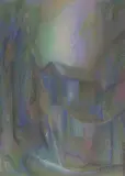 Ryszard Miłek, Kompozycja z architekturą, pastel, papier