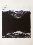 Andrzej Pietsch, Mały krajobraz, 1981, akwaforta, odprysk na tincie, papier kremowy