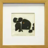 Kompozycja by Hanna Zawa-Cywinska, 1998, tusz, szablon, gwasz, papier chiński, sold Oct 2006
