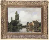 Gilbert von Canal, PEJZAŻ Z MŁYNEM, olej, płótno