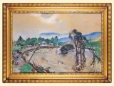 Julian Fałat, POWÓDŹ W BYSTREJ, 1916, akwarela, pastel karton