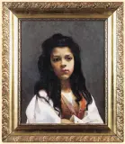 PORTRET DZIEWCZYNKI by Jan Kazimierz Olpiński, ok. 1900, olej, płótno naklejone na tekturę, offered Oct 2006