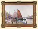 TARG RYBNY NA NABRZEŻU PORTOWYM by Franz Max Richter-Reich, olej, płótno, offered Oct 2006