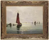 KUTRY NA MORZU by Ernst Hugo Lorenz-Murowana, olej, płótno, sold Oct 2006