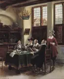 K. Vollmark, DYSPUTA, ok. 1900, olej, płótno
