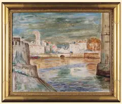 Roman Kramsztyk, PEJZAŻ Z LA ROCHELLE, ok. 1930, olej, płótno
