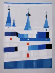 Jerzy Nowosielski, Cerkiew, 1997, serigrafia barwna, papier jasnoszary