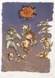 Z cyklu Folwark zwierzęcy by Jan Lebensztejn, 1974, litografia barwna, papier, sold Sep 2006