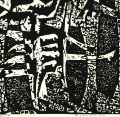 Helena Cygańska-Walicka, Kompozycja, 1963, linoryt, papier