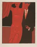 Portret ślubny by Jerzy Nowosielski, 1998, serigrafia barwna, papier, sold Aug 2006