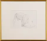 Akt klęczący, Paryż 1989 by Franciszek Starowieyski, ołówek, papier, sold Aug 2006
