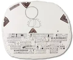 Anna Maria Bauer, Tarcza Achillesa / Miejsce według Homera, 1993, tusz pióro, pędzel, karton kremowy