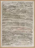 Anna Buczkowska, Ślady, 1998, collage (celofan, flamastry, ołówek, włókna),kart