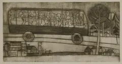 Leopold Lewicki, Autobus, 1972, akwaforta, papier