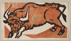 Adam Podhorecki, Spod znaku Byka, 1960, tusz pędzel, akwarela, papier kremowy