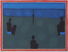 Jerzy Nowosielski, Czarne pływaczki, 1998, serigrafia barwna, papier jasnoszary