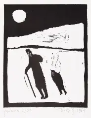 Jerzy Duda-Gracz, Rycina 16 z cyklu „Judaica”, 1964, drzeworyt, papier