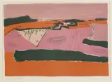 Henryk Hayden, Pejzaż różowy, 1968, litografia barwna, papier