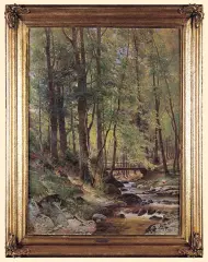 DZIEWCZYNKA W LESIE by Paul Koken, 1889, olej, płótno, sold Jun 2006
