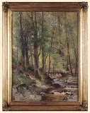 Paul Koken, DZIEWCZYNKA W LESIE, 1889, olej, płótno