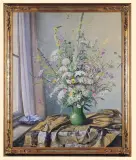 Helene Wagner, POLNE KWIATY, 1930, olej, sklejka