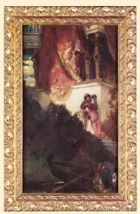 Wilhelm Menzler, SPOTKANIE W PARKU, 1873, olej, deska