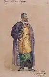 Piotr Borysowicz Lambin, TATAR KAZAŃSKI, 1889, akwarela, gwasz, papier