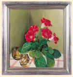 Johannes Mattheus Koelz, CZERWONA GLOKSYNIA, 1937, olej, sklejka