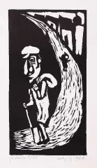 Jerzy Duda-Gracz, Rycina 17 z cyklu „Judaica”, 1964, drzeworyt, papier
