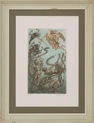 Jan Lebensztejn, Ilustracja do „Apokalipsy”, 1985, litografia barwna, papier