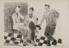 Maria Bronikowska, Oni, lata 50., litografia, papier