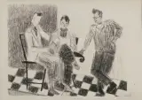Maria Bronikowska, Oni, lata 50., litografia, papier