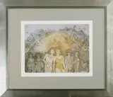 Marian Paweł Bocianowski, Ulica Krokodyli – Wieczorne kuszenie, 1988, akwaforta barwna, papier