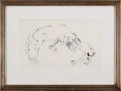 Eugeniusz Markowski, Walka z koniem, serigrafia, papier