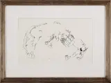 Eugeniusz Markowski, Walka z koniem, serigrafia, papier