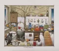 Przeciąg by Jacek Yerka, 2004, kredki, karton, sold Jun 2006