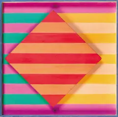 RELIEF NR 19 by Henryk Stażewski, 1970, technika mieszana, płyta pilśniowa, blacha, sold Jun 2006
