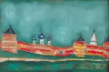 CERKIEW by Jerzy Nowosielski, 1988, olej, płótno naklejone na deskę, sold Jun 2006