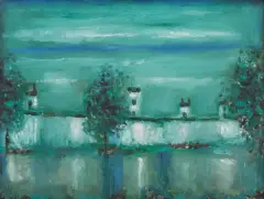 Jerzy Nowosielski, MONASTYR, 1987, olej, płótno