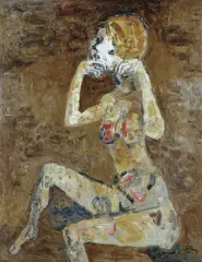 Otto Axer, Akt siedzącej kobiety, 1978, olej, płótno