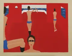 Jerzy Nowosielski, Kobiety na plaży, 1997, serigrafia barwna, papier