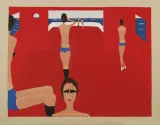 Kobiety na plaży by Jerzy Nowosielski, 1997, serigrafia barwna, papier, sold May 2006