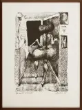 Ballon - Baba by Jan Lebensztejn, 1966, litografia w kolorze sepii, papier kremowy, sold May 2006