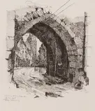 Luigi Kasimir, Kraków – Ulica Floriańska, litografia, papier