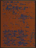 Znaki by Jan Tarasin, 1990, serigrafia w kolorze błękitnym, papier rudobrązow, sold May 2006