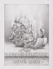 Jacek Yerka, Ostatni alarm, 2006, ołówek, karton